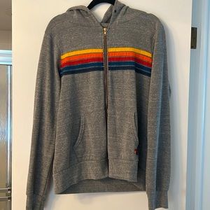 Aviator Nation | 5-Stripe Hoodie | Size: L | Color: Heather Grey